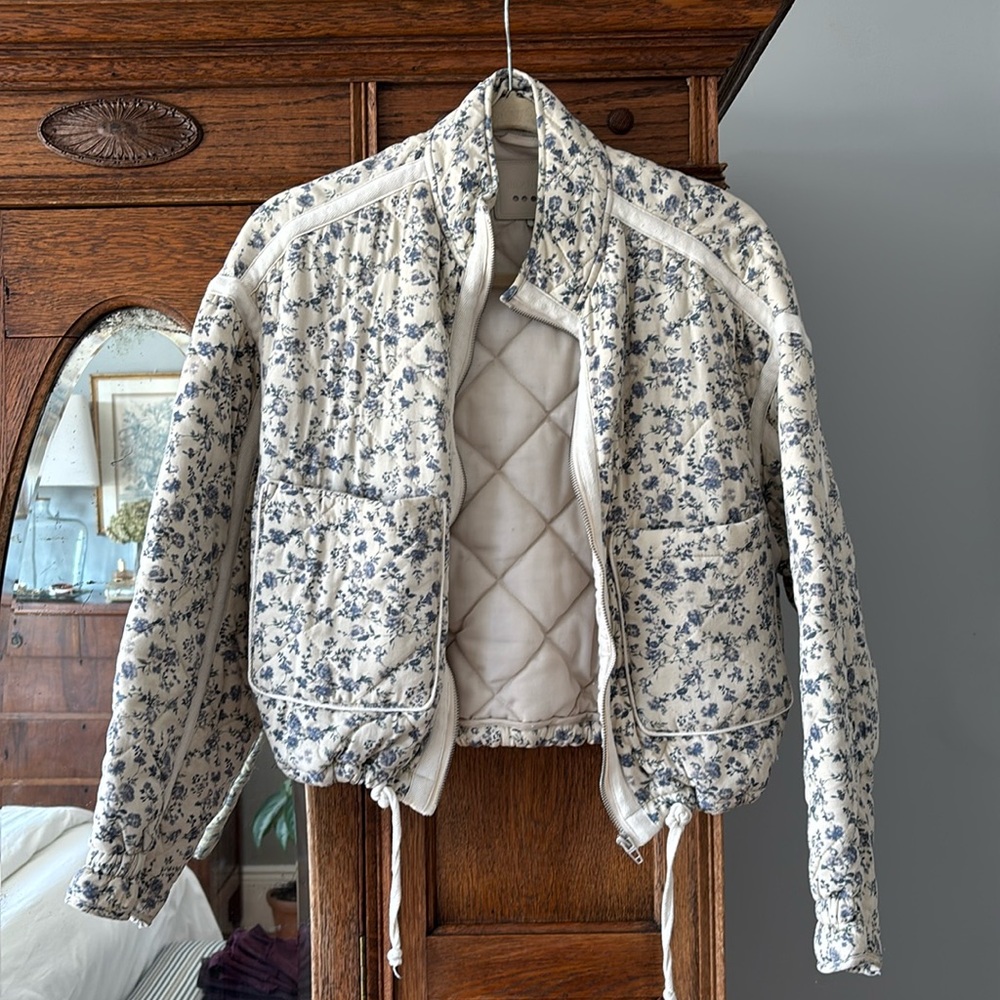 Blank NYC floral quilted jacket